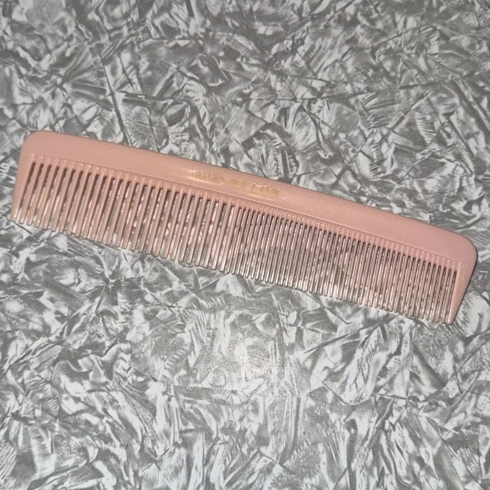 Vintage Mid-Century DU PONT Dressing Comb Nylon Unbreakable PINK 1950's 8 inch